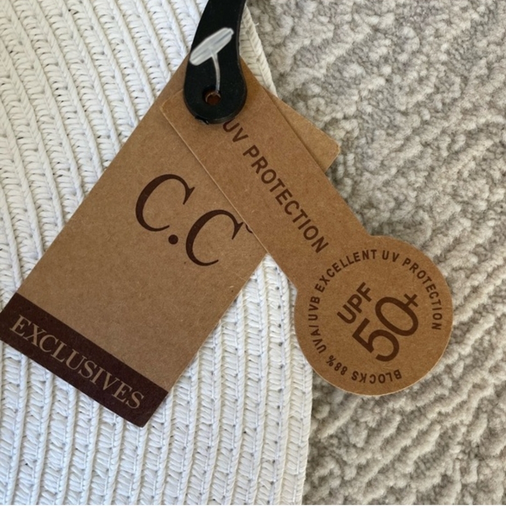 C.C White 'Just Married' Embroidered Bridal‎ Sun Hat - Picture 3 of 5